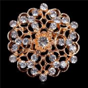 Rhinestone Flower Badge Pins images