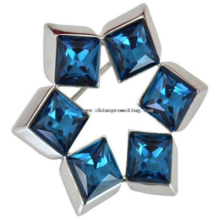 Skinnende blå diamant revers Pin