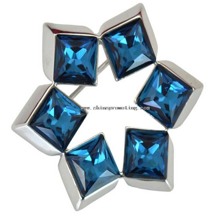 Épinglette de diamant bleu brillant