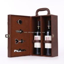 PU leather wooden bottle gift wine box images