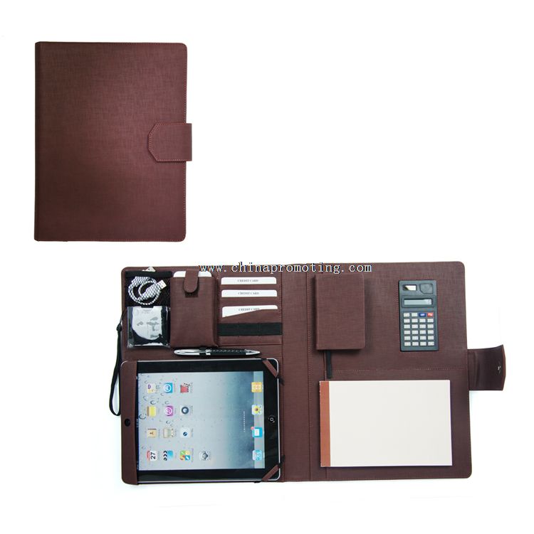 leather business conference folder with pad holder