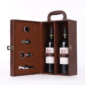 PU Leder Holz Flasche Wein Geschenkbox images