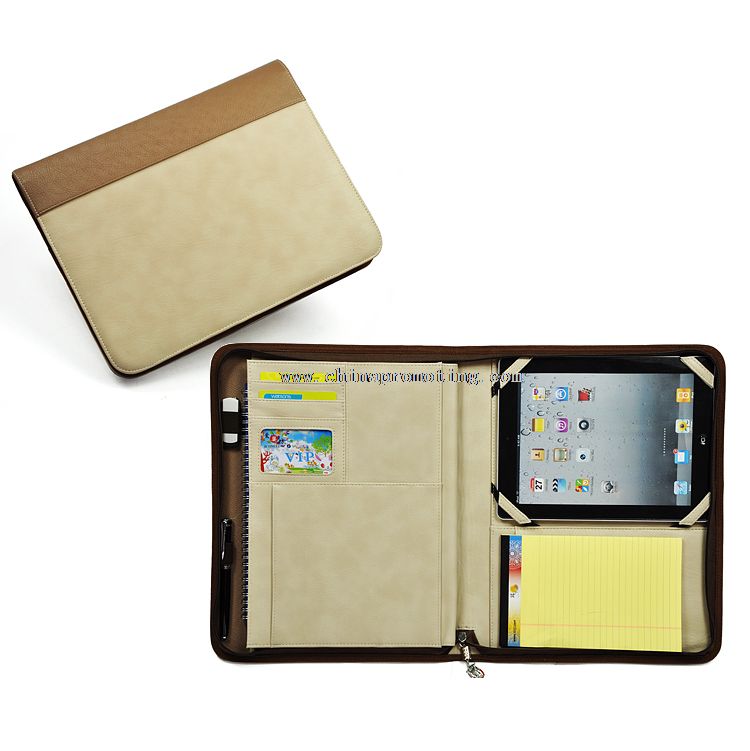 PU leather 6 pockets travel conference document paper file folder