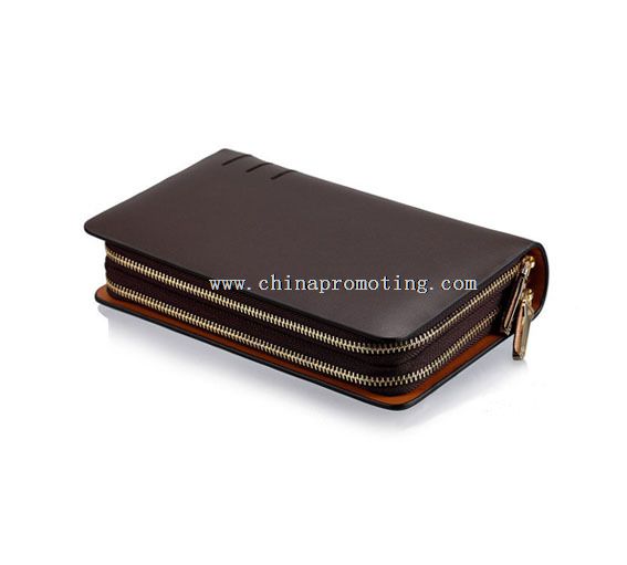 Double zipper personalized wallet