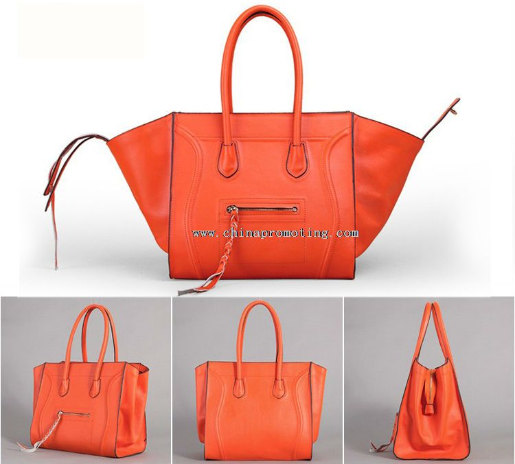 leather smile tote bag