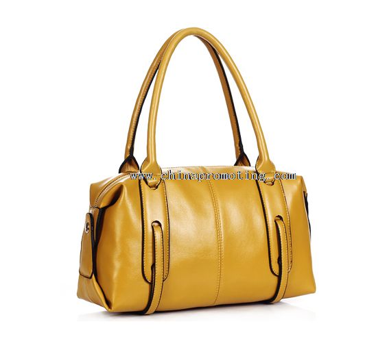Yellow leather handbags