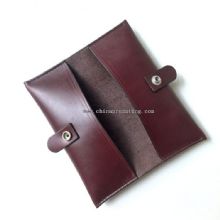 Leather Double Sided Pencil Case with Snap images