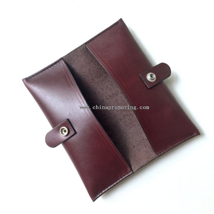 Leather Double Sided Pencil Case with Snap