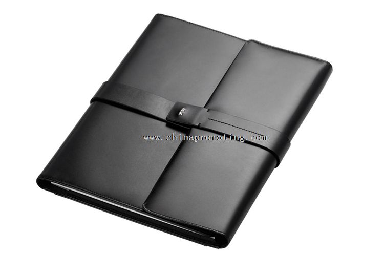 Leather Notepad Portfolio with Flap Closure