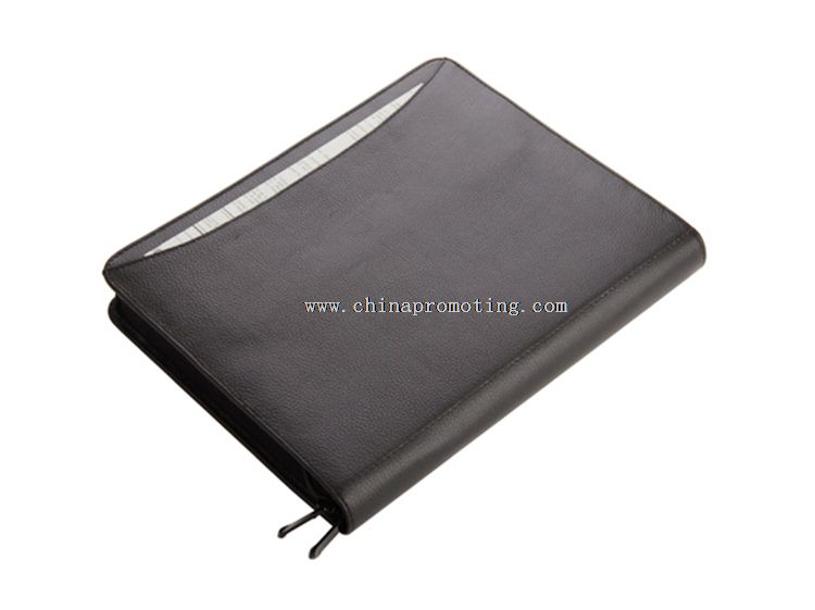 Cartera de cuero negro para iPad