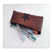 Leather Pencil Case with Zipper images