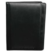 Leather Portfolio Personalized with Zipper Closure and Calculator images