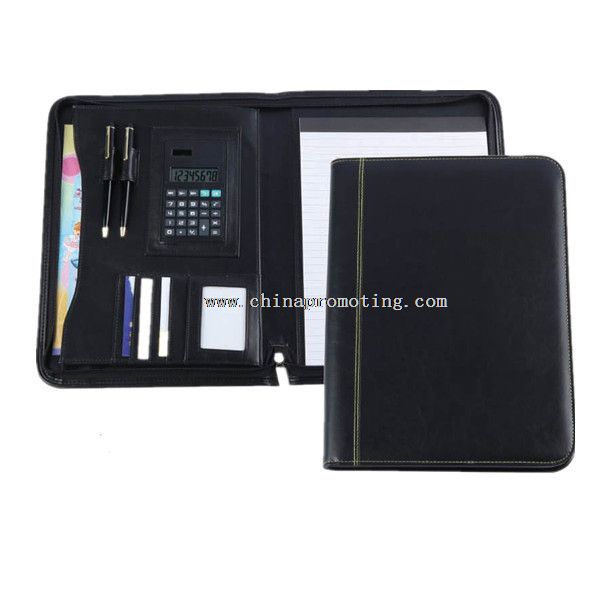 PU zipper file folder bag