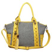 canvas handbag with PU trim images