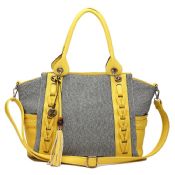 canvas handbag with PU trim images