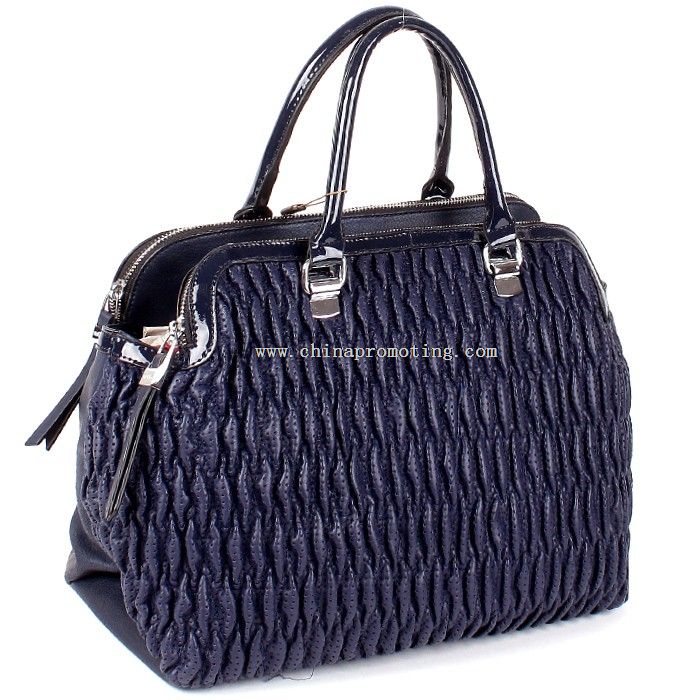 pu handbag withembroidery for lady