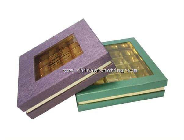 Chocolate Packaging Box With Clear PVC Window Plastic Tray