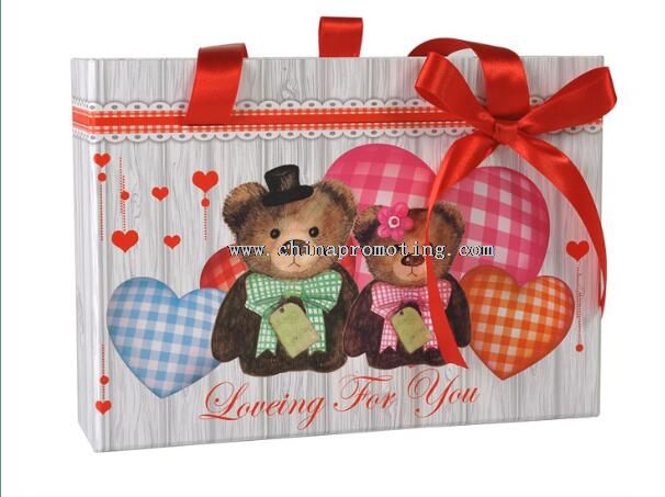 Christmas Ribbon Color Printed Cardboard Drawer Gift Box