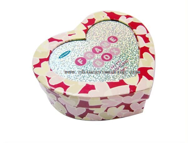Heart Shape Paper Gift Box With Clear Window