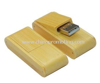 Disco de destello del USB del eslabón giratorio de madera