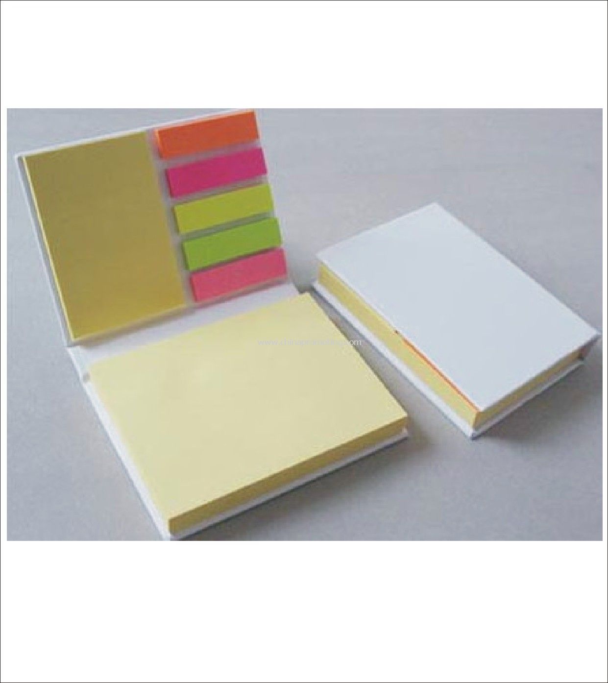 canary paper memo pad with hard cover and flags