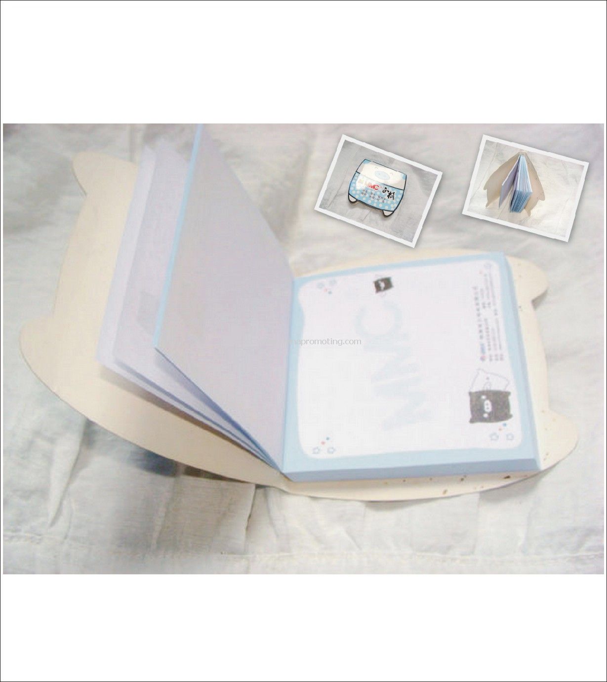 cartoon shape note pad with water mark printing