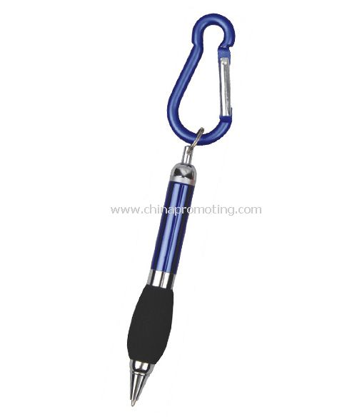 Ball point pen with carabiner