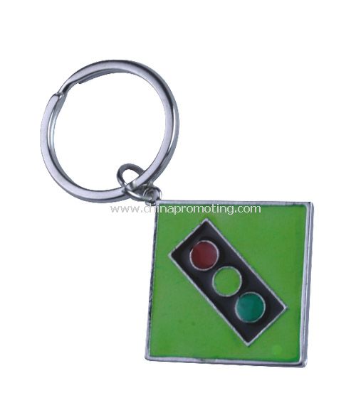 Zinc alloy traffic light keychain