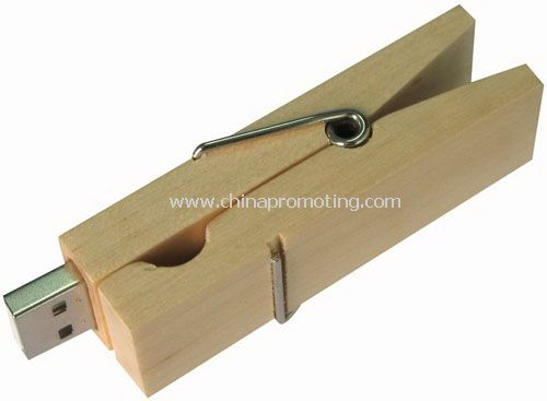 Pinza de madera USB Flash Drive