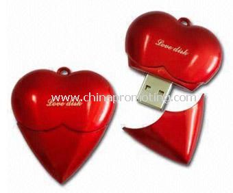 Plastic heart shape usb disk