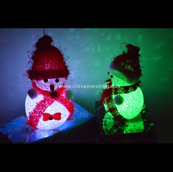 Intermitente colorida decoración muñeco de nieve