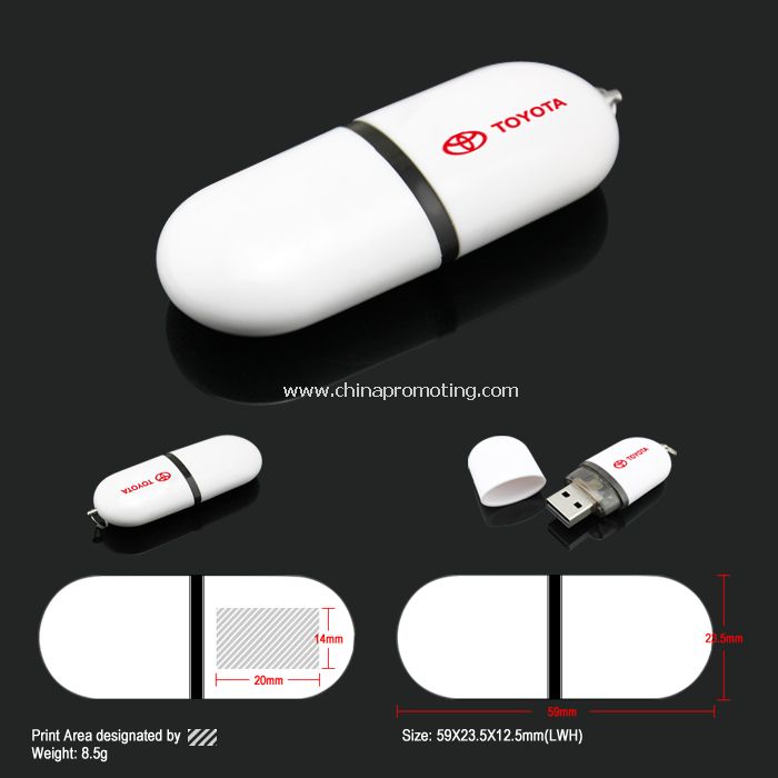 Plastic USB disk with logo