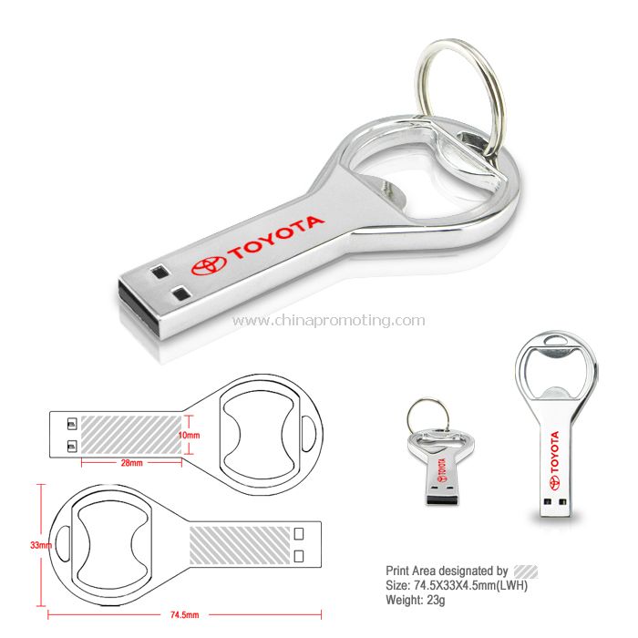 Abridor de garrafa metal USB Drive