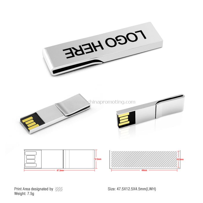 Fém klip USB-meghajtó