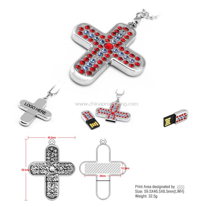 Metal USB-drev med diamant