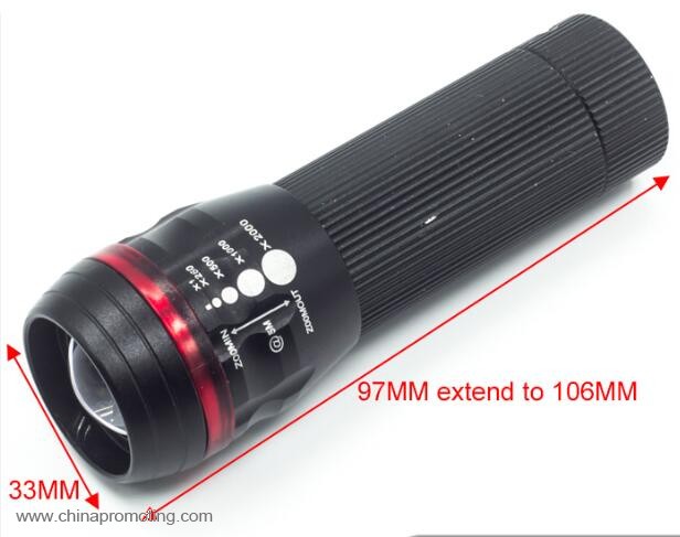 Led professional zoom flashlight