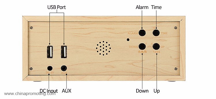 Wooden Clock Bluetooth Speaker 