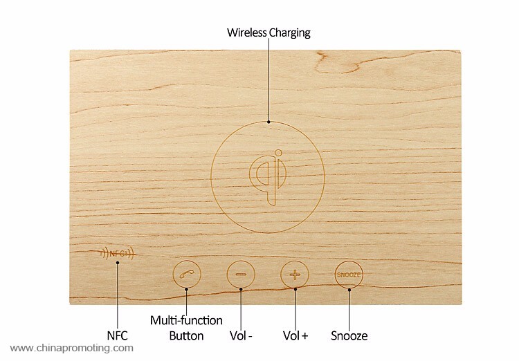Wooden Clock Bluetooth Speaker 