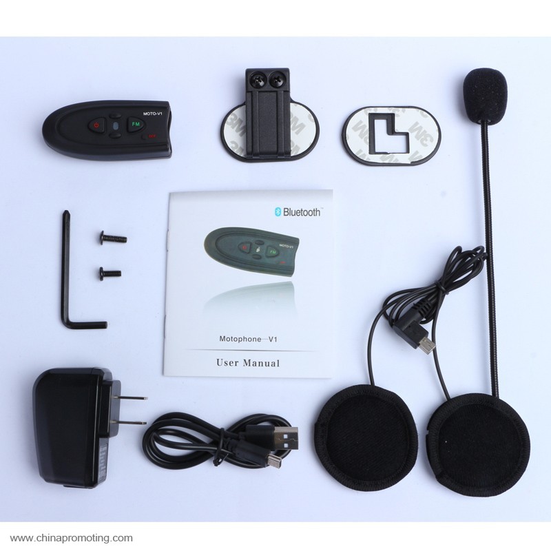 Bluetooth Motorcycle Helmet Headset with FM 