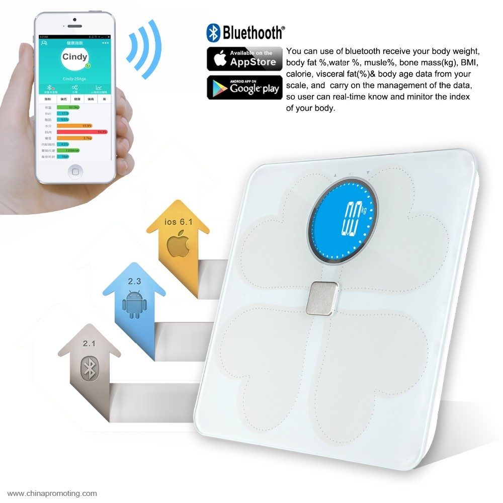 Bluetooth 4.0 body fat smart scale