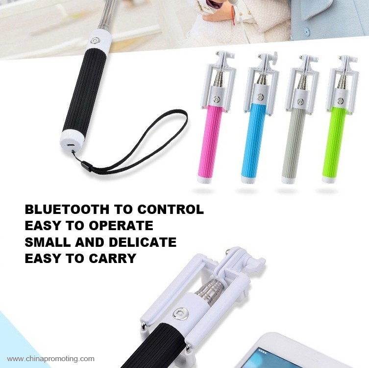 Selfie stick with bluetooth shutter button 