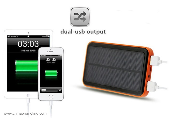 10000mah waterproof solar cellphone charger power bank