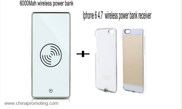 Wireless charger power bank 6000mah