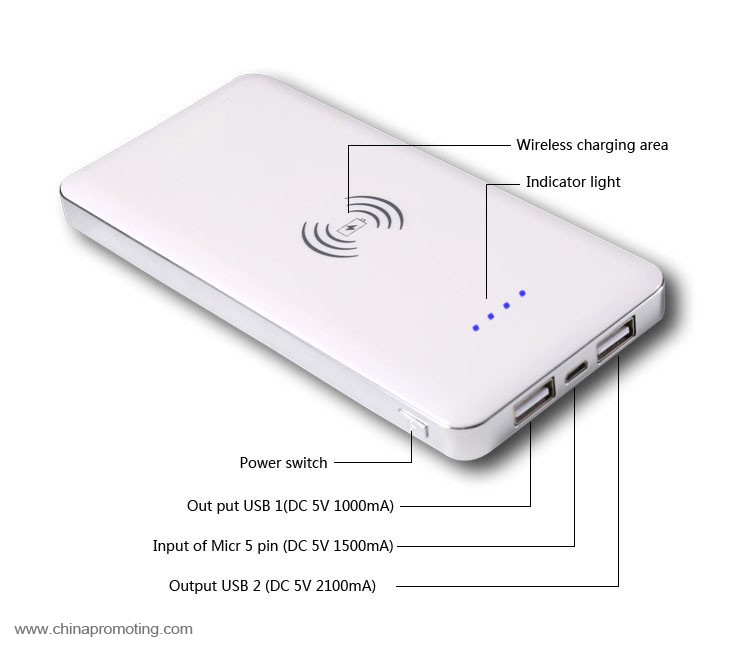 10000mAh High-Capacity Qi Wireless Charger Power Bank