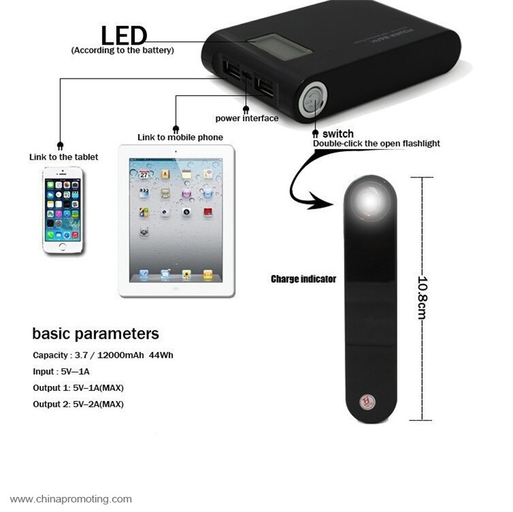  LCD screen portable power bank 