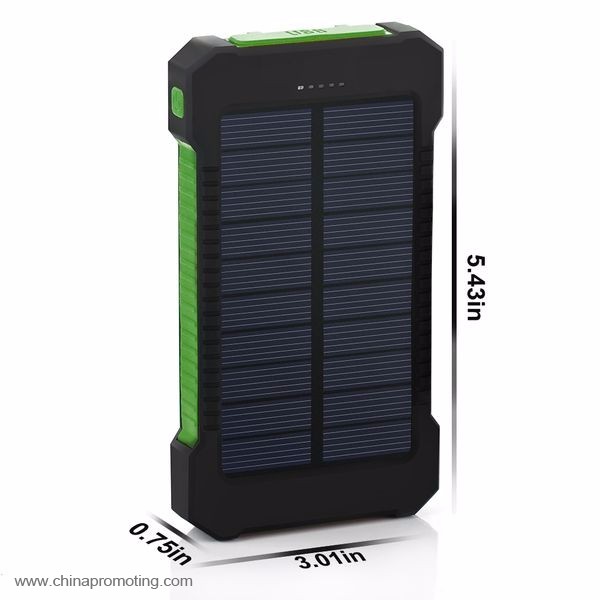 8000mAh Waterproof Mobile Solar Charger Led Light