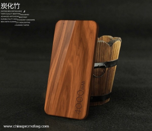 Wooden logo power bank