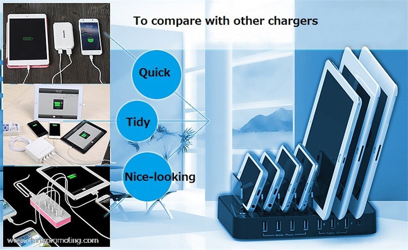 7 port usb charging dock