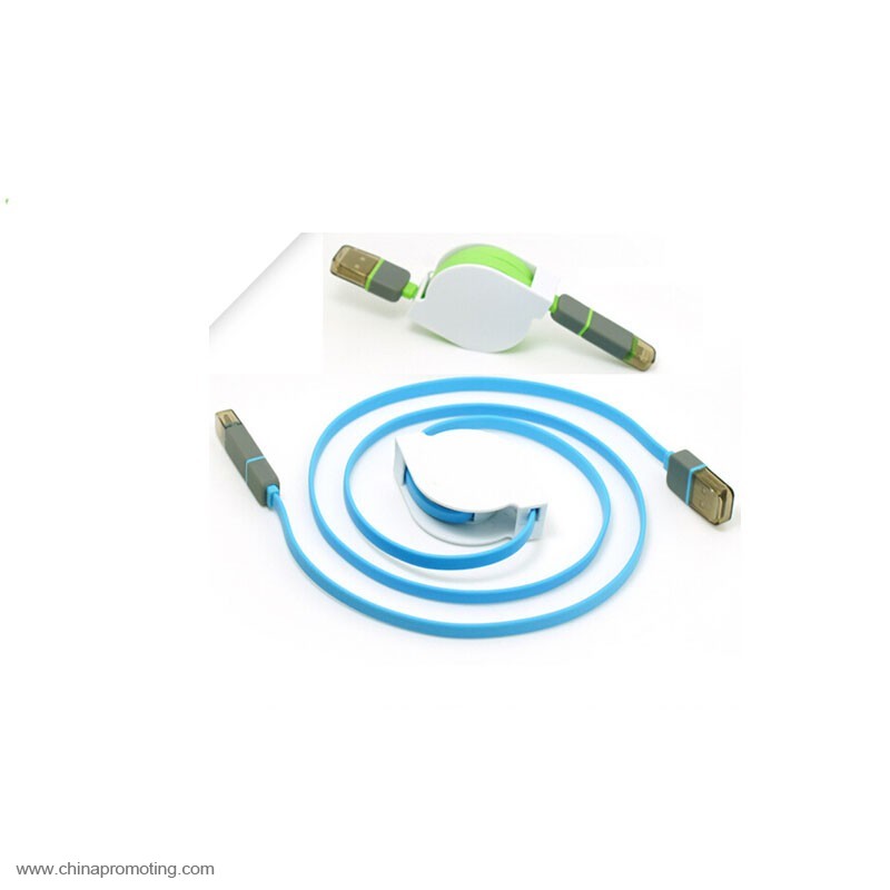 Retractable 2 in 1 Removable USB Date Cable