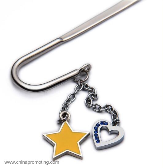 Heart and star metal bookmark